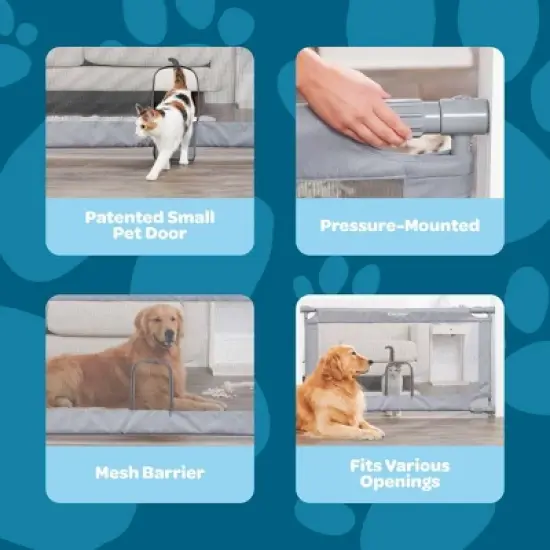 Carlson Expandable Mesh Gate with Door for Dog Crate - Gray S image {5}