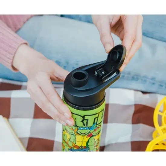 Silver Buffalo Teenage Mutant Ninja Turtles "Turtle Power" Stainless Steel Water Bottle image {3}