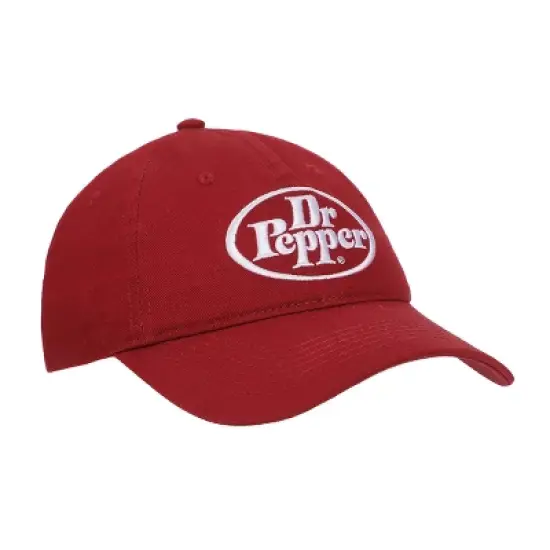 Dr. Pepper Adult Red Embroidered Front Art Logo Hat image {2}