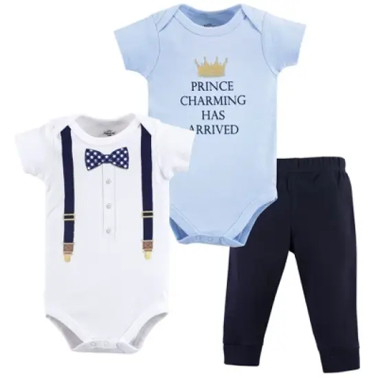 Little Treasure Baby Boy Cotton Bodysuit and Pant Set, Prince Charming image {1}