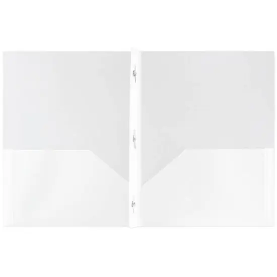 JAM POP Plastic Folders with Metal Prongs 6pk 2-Pocket Clear image {1}