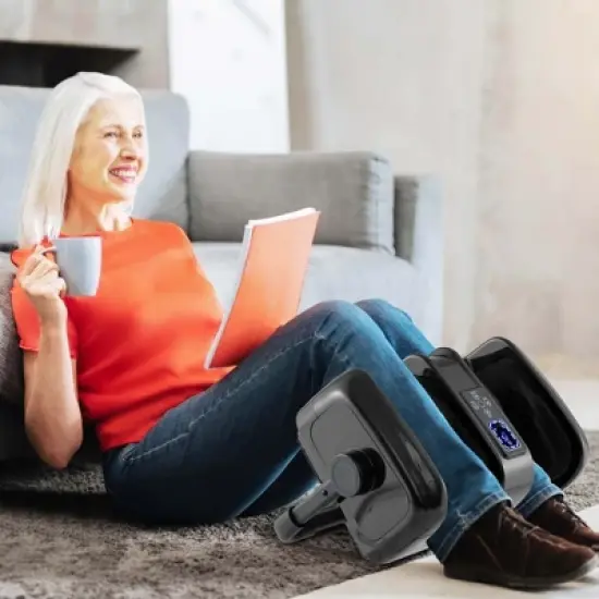 Costway Foot & Calf Massager Deep Kneading Shiatsu Massager Machine with Heat Black/Gray/Red image {1}