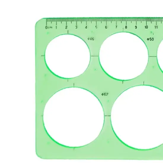 Unique Bargains Plastic Hollow Out Circle Drawing Learning Measuring Template Ruler 1 Pc image {5}
