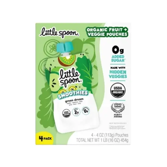 Little Spoon Green Dream Smoothie Pouches - 16oz/4ct image {6}