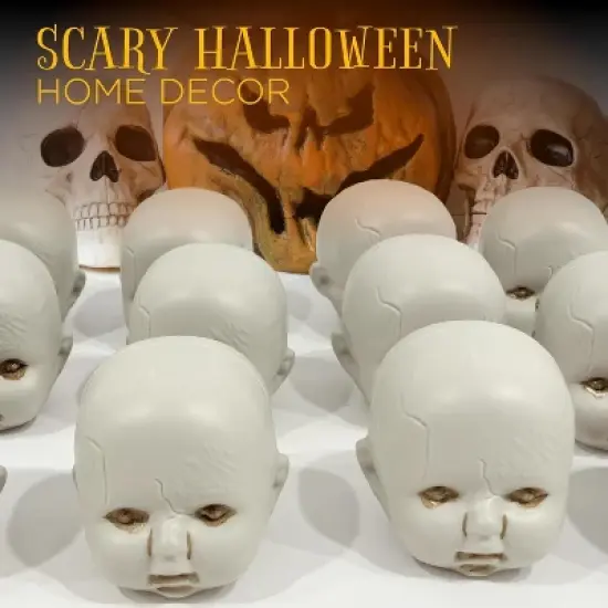 4E's Novelty Doll Heads Halloween Decorations, 12 Pcs Baby Doll Heads in Mesh Bag, 3.5" Baby Doll Heads for Halloween Perfect Decor image {6}