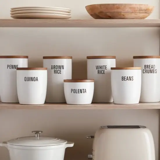 Talented Kitchen 224 Pieces Pantry Labels for Kitchen Canisters, Preprinted Black Font on Clear Stickers for Food Storage Containers image {1}