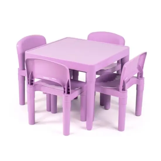 5pc Kids' Lightweight Plastic Table and Chair Set - Humble Crew image {4}