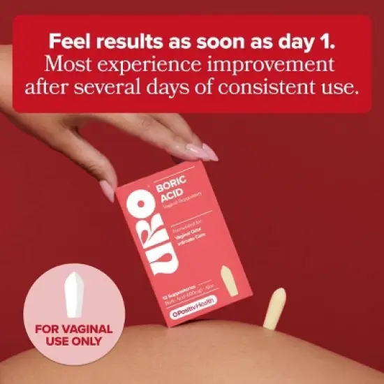 O Positiv URO Boric Acid Suppository - 12ct image {4}