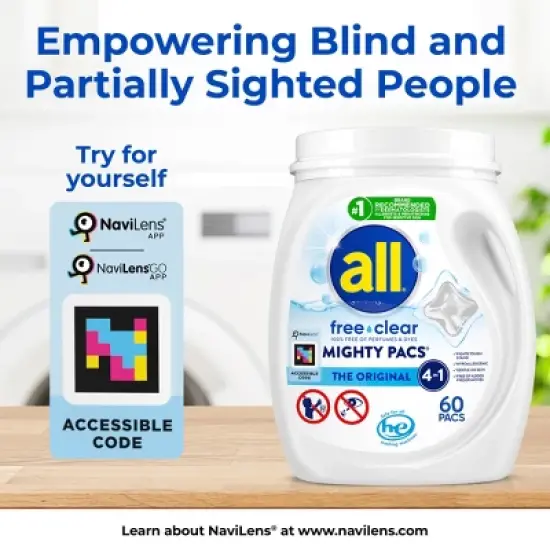 All Mighty Pacs Free Clear Laundry Detergent Pacs image {4}
