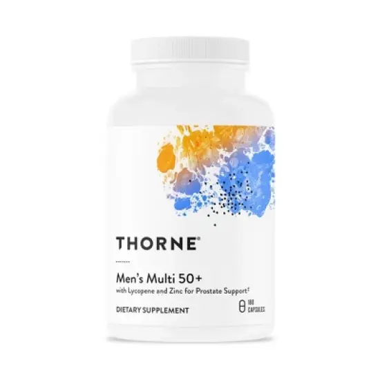 THORNE Men's Multi 50+ - Daily Multivitamin with Vitamins B6, B12, C, Zinc & More - Support Heart, Brain, Prostate, and Muscle Health* - 180 Capsules image {9}