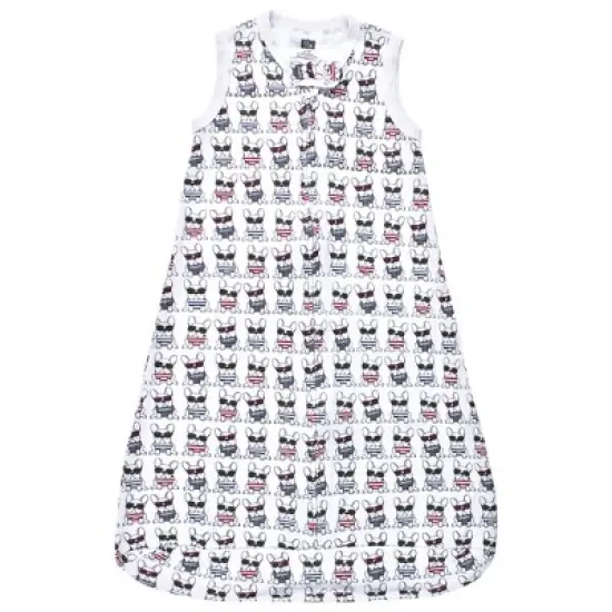 Hudson Baby Infant Boy Interlock Cotton Sleeveless Sleeping Bag, French Dog image {2}