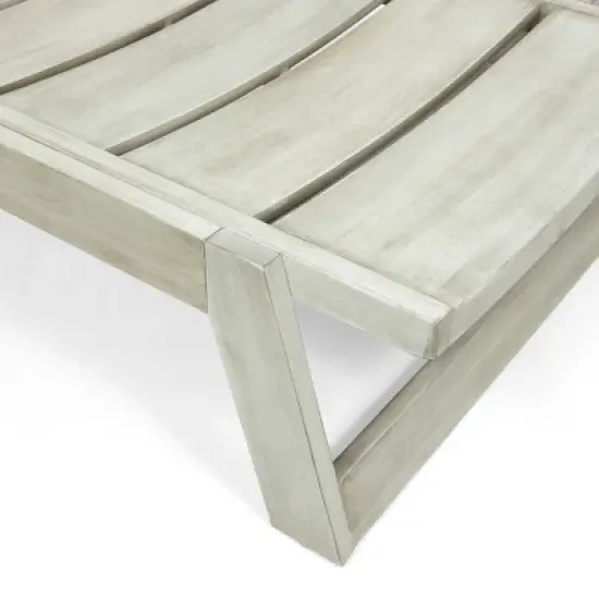 Christopher Knight Home Maki Outdoor Acacia Wood Armless Adjustable Chaise Lounges (Set of 4) image {9}