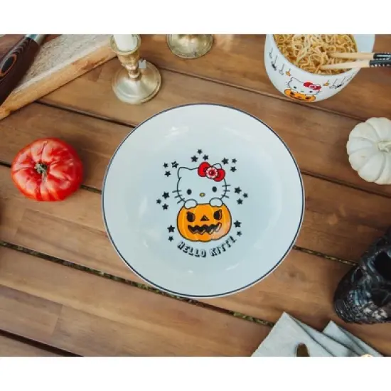 Silver Buffalo Sanrio Hello Kitty Pumpkin Boo 9-Inch Ceramic Coupe Dinner Bowl image {1}
