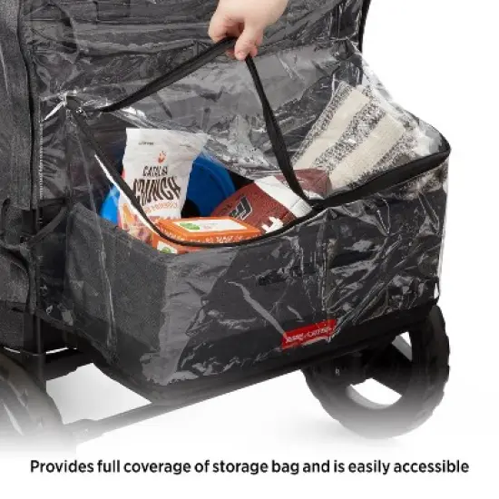 Radio Flyer Rain Cover with Bag for Voya XT Quad Stroller Wagon - Clear/Black image {3}