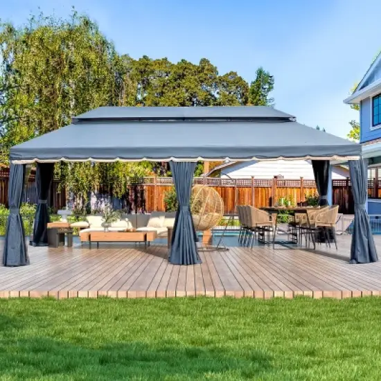 EROMMY 20 Ft. W x 10 Ft. D Metal Canopy image {2}