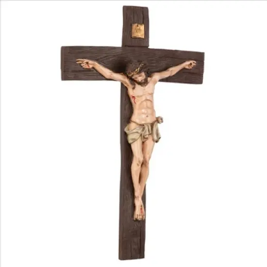 Design Toscano Crucifixion of Christ Cross Wall Sculpture: Medium image {1}