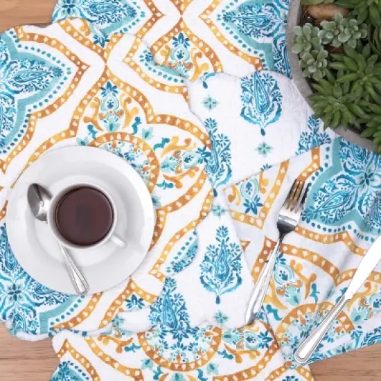 C&F Home Terrace Medallion Cotton Quilted Reversible Placemats Set of 6, 13" x 19" image {1}