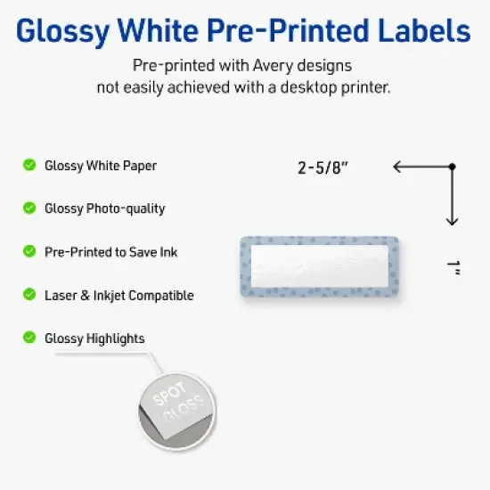 Avery Address Labels, Polka Dots Design, 1" x 2-5/8", 160ct image {1}