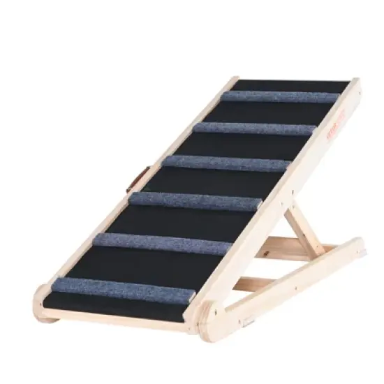 VEVOR Dog Ramp, Folding Pet Ramp for Bed, Adjustable Dog Ramp for Small, Large, Old Dogs & Cats, Wooden Pet Ramp with 41.3" Long Ramp image {8}
