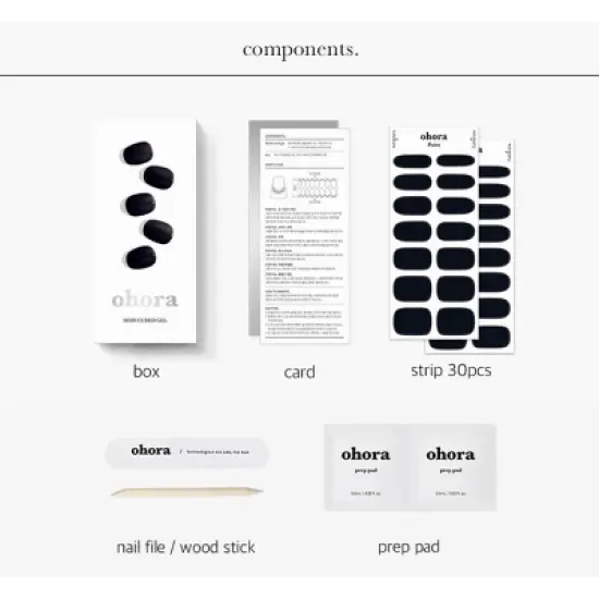 Ohora Gel Nail Basic Line - Onyx - 30ct image {1}