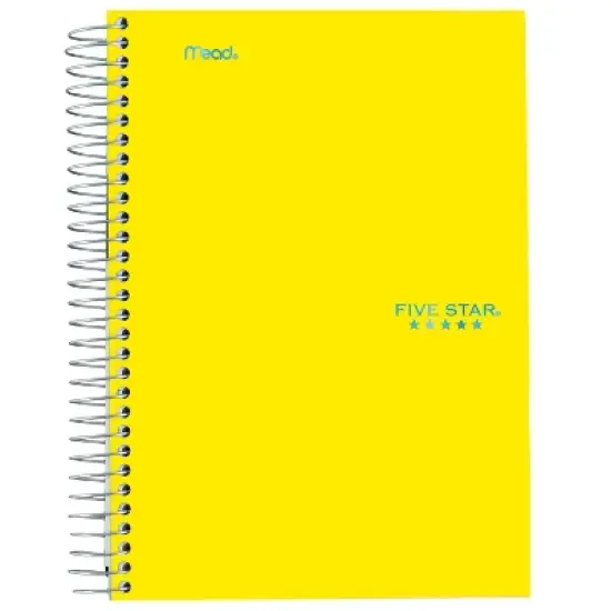6ct 5 Subject Spiral Notebook College Ruled 9.5" x 6" Classic Colors - Five Star image {4}