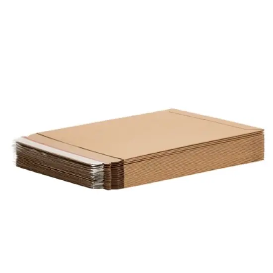 Juvale 25-Pack Stay Flat Rigid Mailers 9x11.5 with Self Adhesive Seal, 450 GSM Sturdy Brown Cardboard Envelopes image {8}