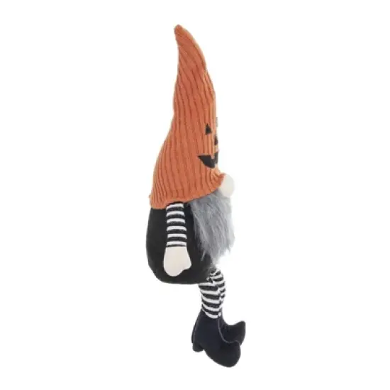 Yukimo 10.2x5.5x23.5" Fabric Sitting Gnome with White Hat Spider, for Halloween Decor image {3}