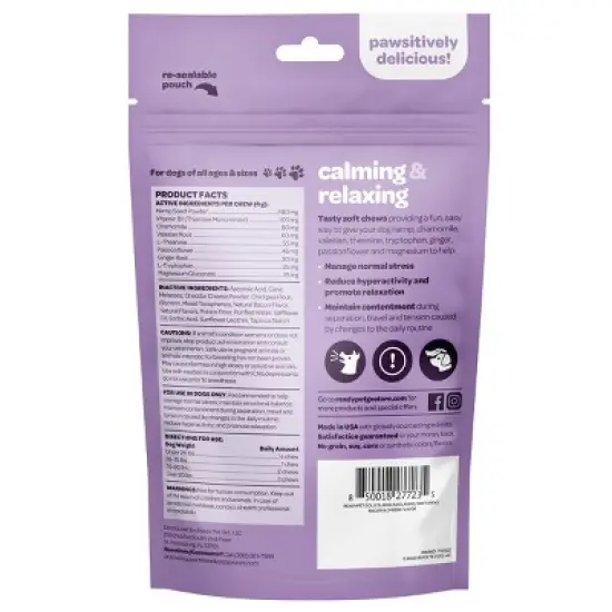 Ready Pet Go Dog Calming Treats for Anxiety and Separation, Herbal Hemp Calming Chews for Dogs Anxiety & Stress Support, Bacon & Cheese Flavor, 90ct image {1}