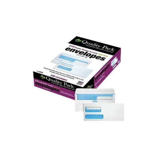 Quality Park Redi Seal Envelope #10 4 1/8 x 9 1/2 Double Window White 500/Box 24559 image {3}