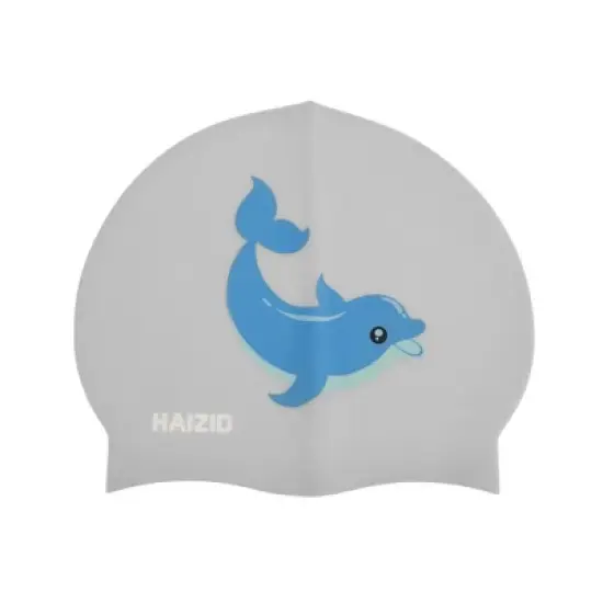 Unique Bargains Kid's Silicone Cartoon Dolphin Swim Cap 1 Pc image {8}