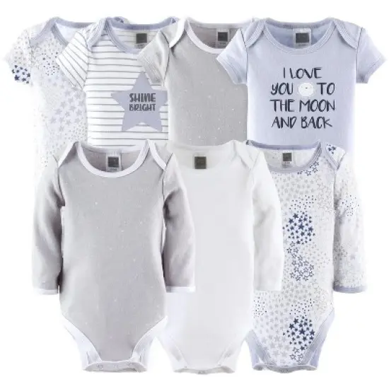 The Peanutshell Baby Girl or Boy Cotton  Layette Set or Gift Set, To The Moon, 23-Pieces, Blue/Gray, 0-3 Months image {1}