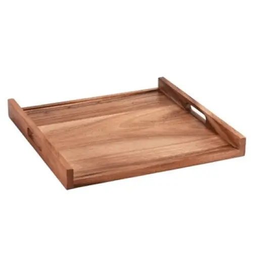 Kalmar Home Acacia Wood Serving Tray - solid bottom - Square image {3}