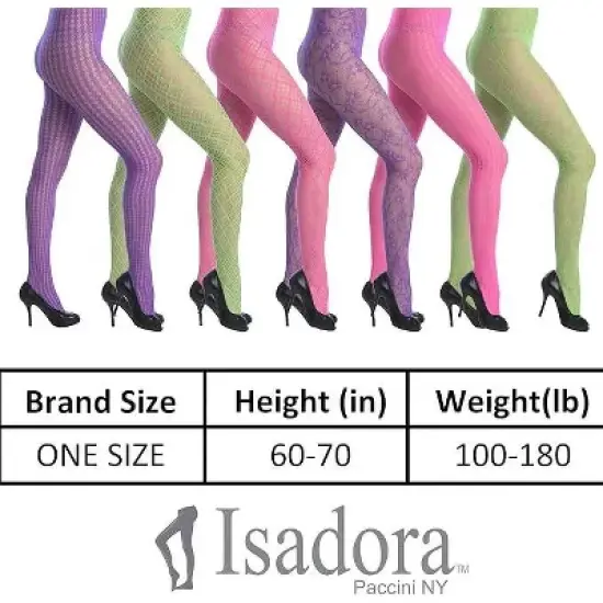Isadora Paccini Women's 6-Pack Fishnet Lace Pantyhose Playful Daring Aesthetics Rainbow Colored Versatile Patterned Tights image {1}
