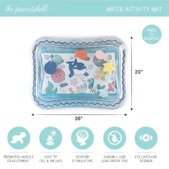 The Peanutshell Sea Life Tummy Time Water Play Mat, Inflatable Sensory Development Toy image {2}