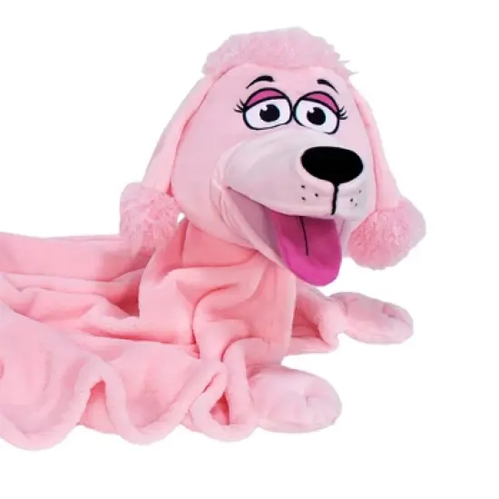 Happy Nappers Cuddleuppets: Poodle - Pink - 2-In-1: Plush Puppet & Blanket image {3}