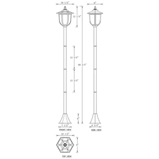 C Cattleya 1-Light Dusk to Dawn LED Outdoor Solar Post Light image {6}