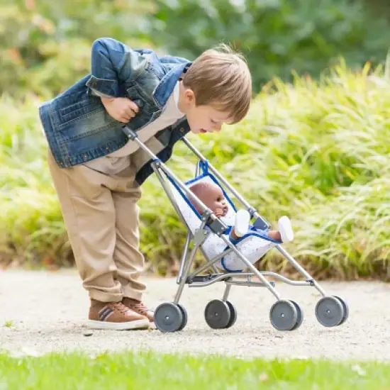 Corolle Umbrella Doll Stroller - Blue - Inspired by Stroller for Real Babies image {3}