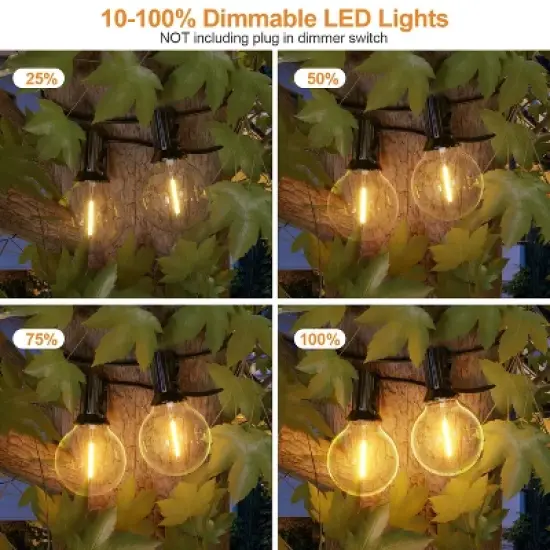 Itopfox 120FT Outdoor String Lights, Waterproof Patio Lights with 64 Hanging Globe G40 Bulbs, Shatterproof for Backyard Decor image {3}