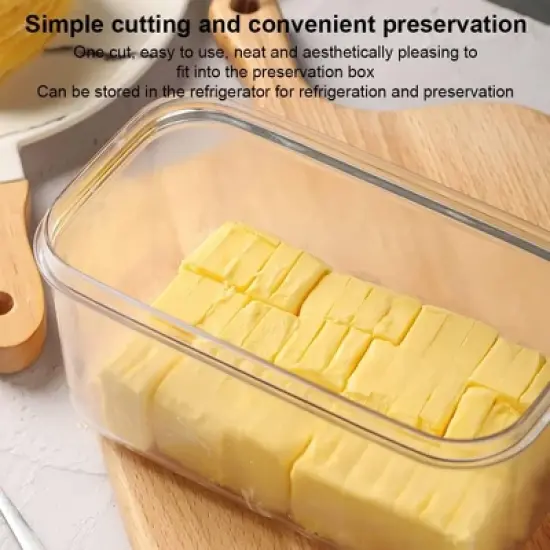 Acekool Rectangular Butter Dish with Slicer, Airtight Butter Cutter Box, Easy Slice Butter Container for Kitchen Baking image {1}