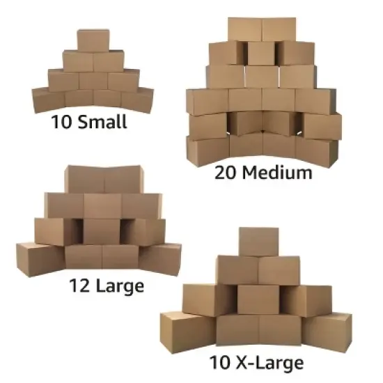 UBMOVE Moving Boxes 5 Room Economy Kit 52 Boxes, Plus Packing Supplies image {4}