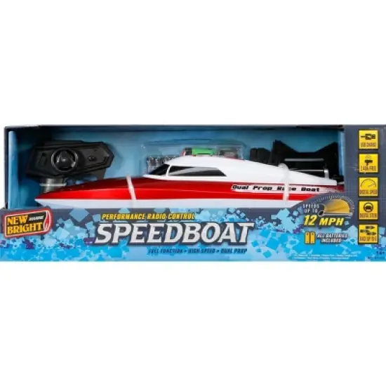 New Bright RC 20" Dual Propeller Speed Boat: 2.4 GHz Remote Control Toy, Outdoor Use, Rechargeable with USB image {8}
