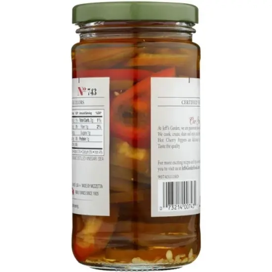 Jeff's Garden Sliced Hot Cherry Peppers - Case of 6/12 oz image {2}