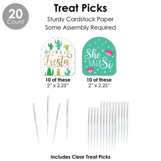 Big Dot of Happiness Final Fiesta - Last Fiesta Bachelorette Party Favors and Cupcake Kit - Fabulous Favor Party Pack - 100 Pieces image {4}