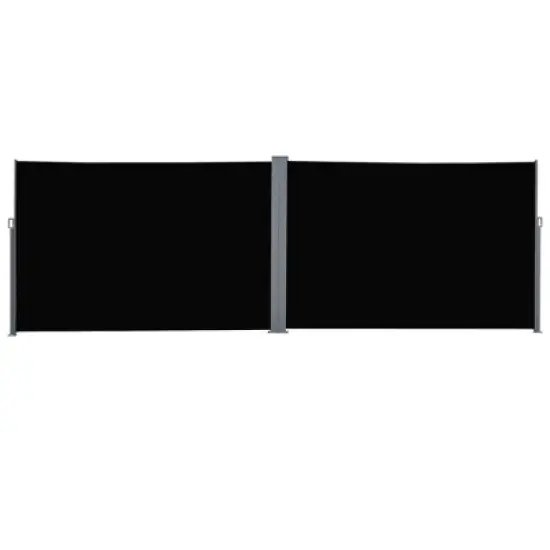 Outsunny 20' Double Retractable Patio Side Awning Garden Sun Shade with UV-Fighting Screen, Auto Pull-Back Function, & Steel Frame image {9}