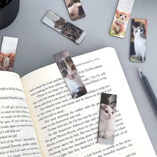Wrapables Magnetic Bookmarks, Page Marker, Page Clips Reading Supplies (Set of 30), Playful Cats image {4}