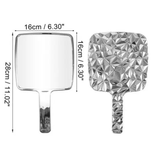 Unique Bargains Diamond Pattern Cosmetic Mirror 1 Pc image {1}