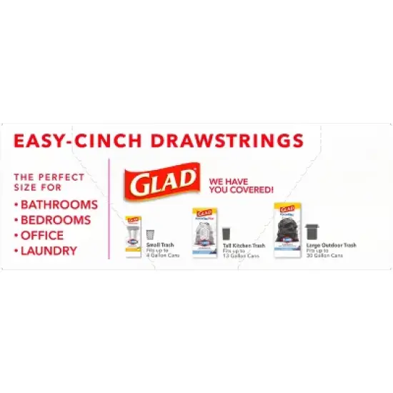 Glad Small Drawstring Trash Bags - Clorox Lemon Fresh - 4 Gallon image {12}