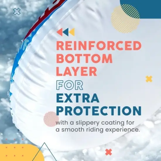 Sunlite Sports Snow Tube, Reinforced Bottom, Polar Bear Sled, Inflatable Saucer, Double Sealed Seams, Grip Handles, Airtight Boston Valve for Winter image {2}
