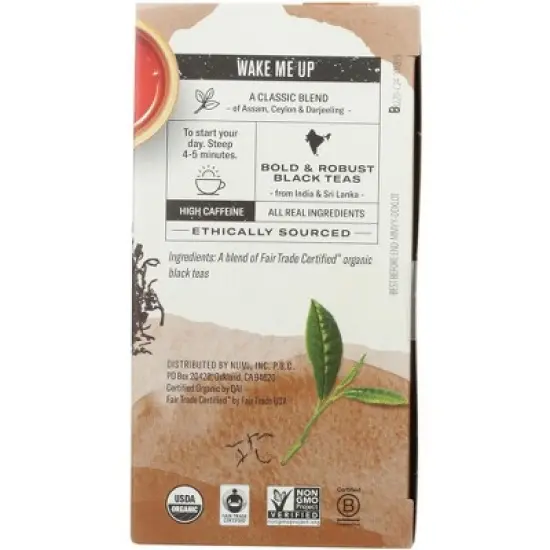 Numi Black Breakfast Blend Tea - Case of 6/18 Bags image {3}