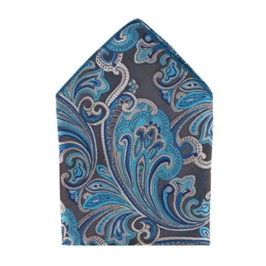 CTM Men's Blue Swirl Tie and Pocket Square image {3}